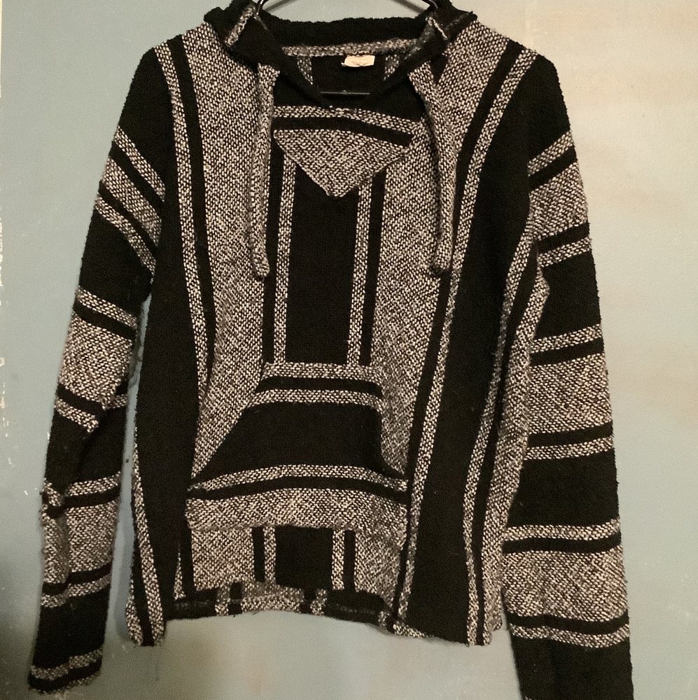 Black and white Baja hoodie